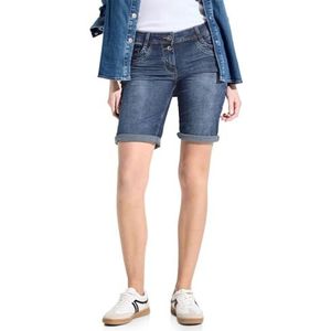 Cecil B377200 Jeansshort voor dames, Mid Blue Used Wash