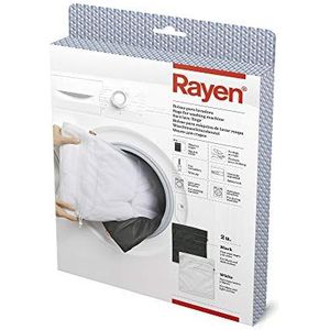 Rayen 6058.01 Bag beschermt je kleding, met ritssluiting, veiligheidssluiting, wasmachine en wasdroger, wit/zwart, 50 x 40 cm