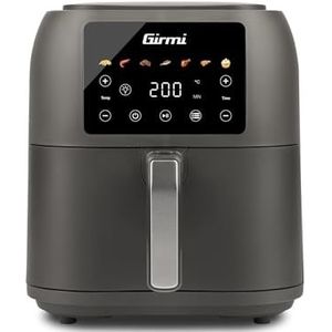 Girmi FG92 ""Ecofrit Deep"" luchtfriteuse, XXL-inhoud 8 liter, 1700 W, BPA/PFOA-vrij, antiaanbaklaag, digitaal display met 7 programma's, veiligheidssleutel, inclusief receptenboek