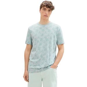 TOM TAILOR Denim T-shirt pour homme, 35570 - Imprimé palmier d'été vert, M