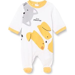 Chicco Jumpsuit met patchwork en knopen pantoffels voor baby's en peuters, uniseks, kinderen 0-24, Wit I (419)