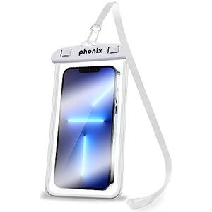 Phonix Waterdichte smartphonehoes IPX8 Italië - Duikhoes voor iPhone 14,13,12,11 Pro, Max, Mini en voor smartphone tot 6,8 inch - Telefoonhouder Zee - Strandaccessoires (wit)