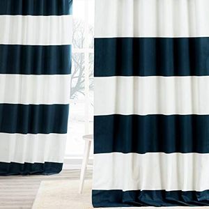 HPD Half Price Drapes PRCT-HS01-108 sjaal dwarsstrepen, 127 x 274 cm, donkerblauw / off-wit