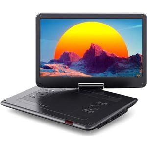 WOLFANG Draagbare dvd-speler van 17,5 inch met 15,6 inch HD-display, 6 uur batterij, zonder geografische beperking, twee stereoluidsprekers, ondersteunt USB/SD-kaart/tv-synchronisatie/projectiescherm