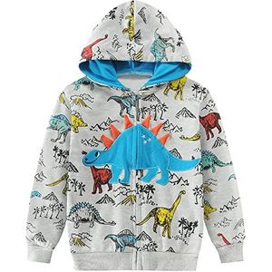 Little Hand Sweatshirt met capuchon voor kinderen, jongens, lange mouwen, trui met capuchon, sweatshirt voor jongens, Dinosaurus 2