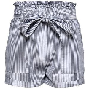 Only Onlsmilla Stripe Belt DNM Shorts Noos Dames, meerkleurig (Medium Blue Denim Stripes: W/Stripes)