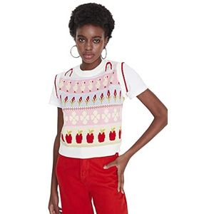 TRENDYOL Pull en tricot pour femme Fruit Patterned, ecru, S