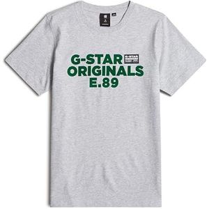 G-STAR T-shirt Kids Regular T-shirt voor jongens, Veelkleurig (Lt Grey Htr D25536-01-a302)