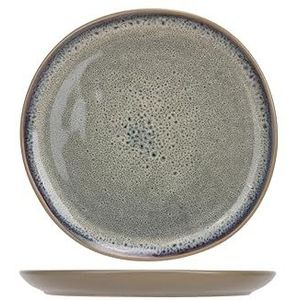 Cosy & Trendy Set van 6 dessertborden van aardewerk, Oona Sand, groen, D20,8 cm x H 1,9 cm