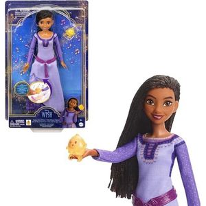 Mattel Disney Wish HVX69 Asha de Rosas zangeres met sterfiguur, afneembare outfit, zingt in het Frans, gevlochten haar, speelgoed voor kinderen, vanaf 3 jaar, HVX69