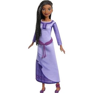 Disney Wish HVX69 Asha De Rosas zangeres met sterfiguur, afneembare outfit, zingt in het Frans, gevlochten haar, speelgoed voor kinderen, vanaf 3 jaar