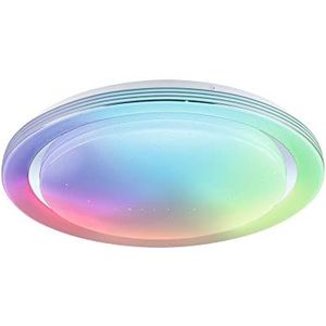 Paulmann 70547 LED Rainbow plafondlamp met regenboogeffect, 1 x 38,5 W, dimbaar, DynamicRGBW, kleurbediening, chroom, wit Pla