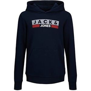 JACK&JONES JUNIOR Sweatshirt met capuchon voor jongens, marineblauwe blazer - Details: Play4, 140, Marineblauwe blazer - Details: Play4