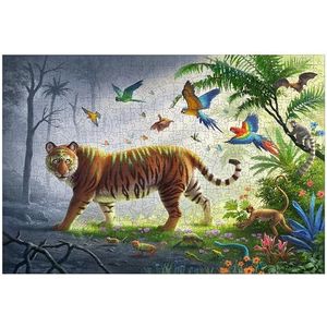 Tijger in de Jungle Houten Puzzel (500 Stukjes)