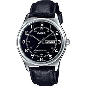 Casio Mtpv006l1b2 horloge, één maat, zwart, kwartsuurwerk, zwart., Kwartsuurwerk
