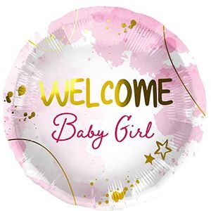 Folat 67954 Welcome Baby Girl folieballon, roze, 45 cm
