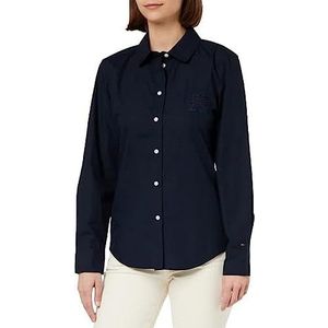 Tommy Hilfiger Imd Org Co Shirt maat L casual shirts dames, Blauw (Desert Sky)