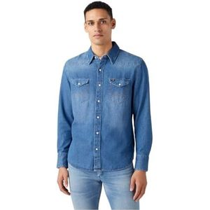 Wrangler 27 mW T-shirt heren, Icon Mid Stone