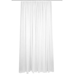 HOME WOHNIDEEN 41100 Crosta kant-en-klaar rolgordijn in effen transparant linnen met plooiband wit Afmetingen: 175 x 500 cm
