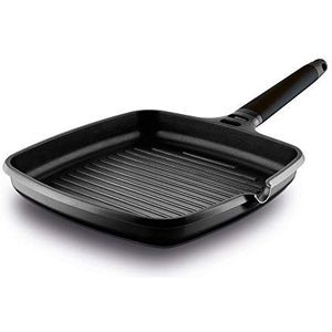 Grill, inductie, 22 cm, zwarte handgreep