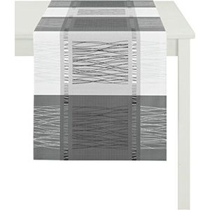 Apelt Tapijt, polyester, 44 x 140 x 0,5 cm, grijs/wit
