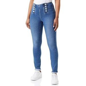 NAME IT Onldaisy Hw Button Skinny Dnm pour femme, denim bleu médium, 32W / 30L