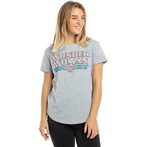 dc comics Wonder Woman Retro T-shirt voor dames, Grijs (Sport Grey Spo)