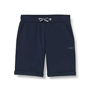 CMP Cotton Stretch French Terry shorts voor meisjes, zwart en blauw.