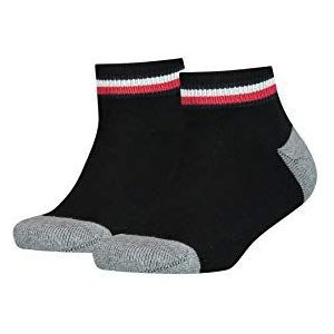 Tommy Hilfiger 100001501 sokken (set van 2) kinderen meerkleurig (zwart/grijs/rood) 31/34, Meerkleurig