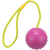 TRIXIE Bal met touw, natuurlijk rubber, 7 cm, 30 cm, hond, assortiment: willekeurige modellen/kleuren