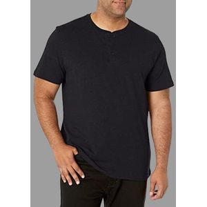 Wrangler Authentics Henley T-shirt voor heren, korte mouw, Zwarte Onyx