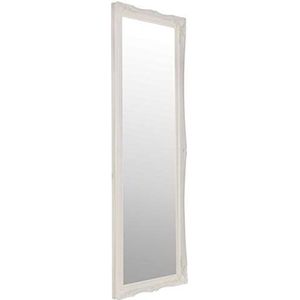 MirrorOutlet Grote wandspiegel in shabby chic-stijl, wit, 122 x 41 cm