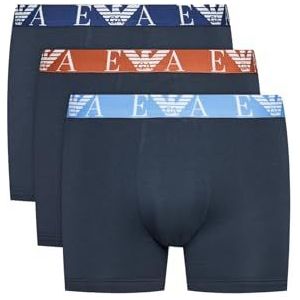 Emporio Armani Bold Monogram boxershorts voor heren, 3 stuks, marineblauw/marineblauw