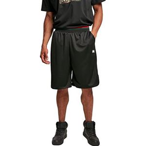 Southpole Basketbalshorts voor heren in camouflage-stijl met Southpole-logo en losse pasvorm, verkrijgbaar in 2 kleuren, maten S tot XXL, zwart.
