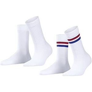 ESPRIT Tennis Stripe 2 Pack W SO katoen, effen, 2 paar damessokken (2 stuks), Wit (Woolwhite 2100)