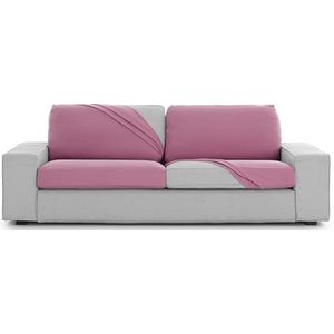 Eysa Bi-elastische bankhoes voor zitting en rugleuning, maat M, kleur roze, motief Harlem