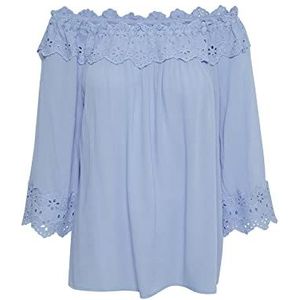 Cream Crbea Embroidery Engelse blouse dames, placid blue