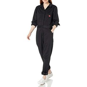 Dickies Jumpsuit van katoenen keperstof met lange mouwen voor dames, zwart.