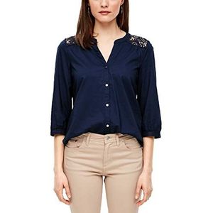 s.Oliver Blouse, damesblouse met lange mouwen, 5835 Dark Steel Blue