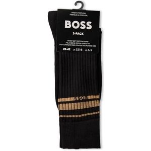 BOSS 2p Rs Rib Stripe Cc Regular Socks heren, ZWART1