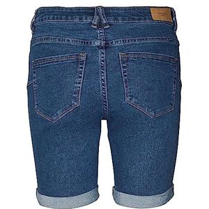 VERO MODA Vmluna Mr Long Fold Short Mix Ga Jeans Shorts Dames, Blauw-mix