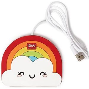 Legami - Warm It Up, H 8,5 cm, vinyl, regenboogthema, ideaal voor kopjes of kopjes met platte bodem, compatibel met alle USB-poorten, houdt dranken warm
