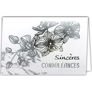 Afie 24-5003 kaart met envelop 145 x 105 mm – hartelijk trouwtuig, bloemengras, witte orchideeën, voor decoratie van een vrouw, duivel, ceremonie, fruit, gemaakt in Frankrijk