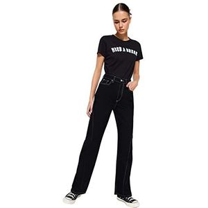 TRENDYOL Trendyol Jeans voor heren, hoge taille, damesjeans (1 stuk), zwart.