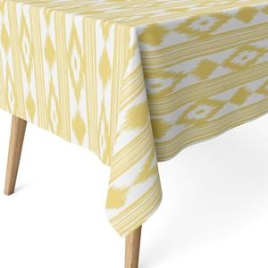 ECOMMERC3 Vlekafstotend tafelkleed voor rechthoekige tafel, afmetingen 140 x 140 cm, vlekafstotend, extra zacht en waterdicht, kleur geel