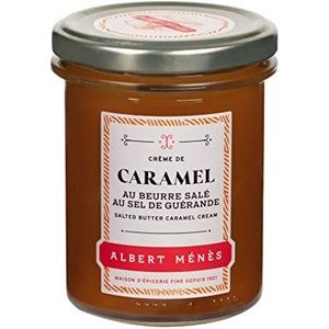 Albert Ménès Karamelcrème met gezouten boter met Guérande zout – romig en smakelijk – ideaal op brood of pannenkoeken – verpakt in Bretagne – 265 g ALBERT MÉNÈS