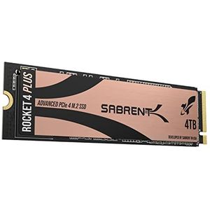 SABRENT 2280 M.2 NVMe SSD 4TB 2280 Gen 4, interne solid-state 7100 MB/s leessnelheid, interne harde schijf PCIe 4.0 voor gamers, compatibel met PS5, PC, draagbare en desktop-NUCs [SB-RKT4P-4TB]