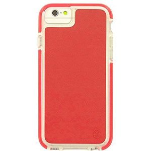 Uunique Armour Saffiano hardshell hoes voor iPhone 6 / 6S, PU-leder, rood