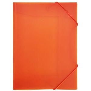 RAYLU PAPER - Ordner met elastieken en kleppen DIN A4, opbergmappen voor documenten, kantoor en school, van 100% recyclebaar polypropyleen (A4, oranje)