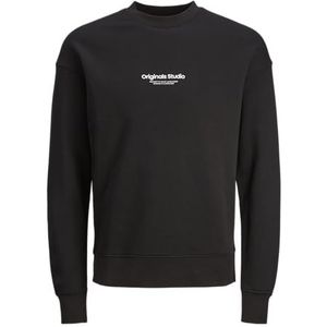 Jack & Jones Jorvesterbro Sweatshirt met ronde hals voor heren, zwart.